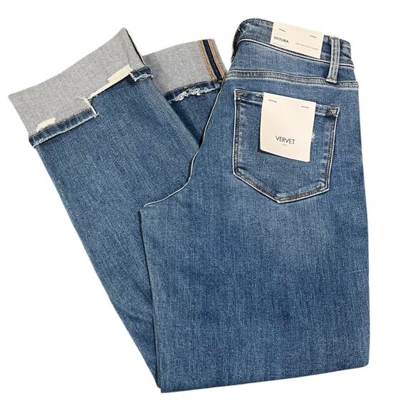 VERVET NWT Victoria High-Rise Cuffed Straight Jeans Sz 27 - Picture 6 of 10